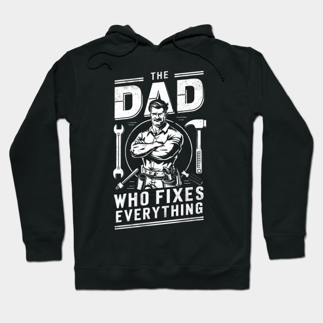 Fathers Day Worlds Best Dad Father Birthday Gift For Daddy Handyman Tools Funny Present DIY Carpenter Builder Hoodie by DeanWardDesigns